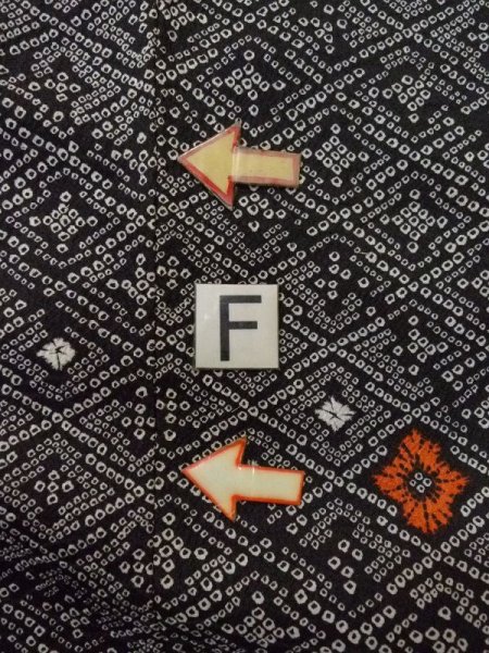 画像19: N0717N  女性用 小紋  化繊   黒, 松皮菱 【中古】 【USED】 【リサイクル】 ★☆☆☆☆ (19)