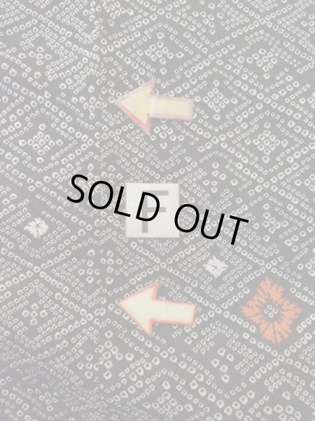 画像19: N0717N  女性用 小紋  化繊   黒, 松皮菱 【中古】 【USED】 【リサイクル】 ★☆☆☆☆ (19)