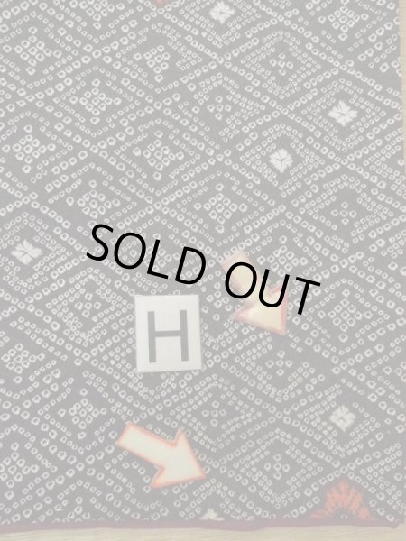 画像21: N0717N  女性用 小紋  化繊   黒, 松皮菱 【中古】 【USED】 【リサイクル】 ★☆☆☆☆ (21)