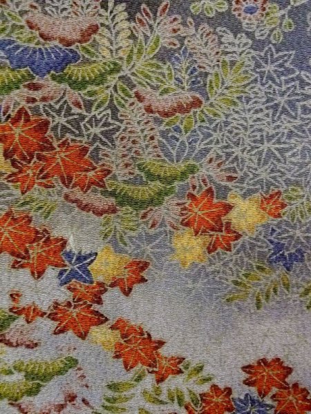 画像6: N0717P Mint  女性用 小紋  シルク(正絹)   灰色, ぼたん 【中古】 【USED】 【リサイクル】 ★★★★☆ (6)