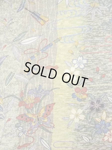 画像3: N0717Q Mint  女性用 小紋  シルク（正絹）   マルチカラー, 桜 【中古】 【USED】 【リサイクル】 ★★★★☆ (3)
