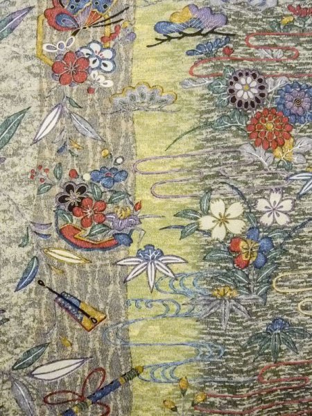 画像4: N0717Q Mint  女性用 小紋  シルク(正絹)   マルチカラー, 桜 【中古】 【USED】 【リサイクル】 ★★★★☆ (4)