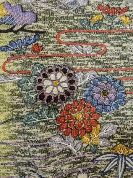 画像6: N0717Q Mint  女性用 小紋  シルク(正絹)   マルチカラー, 桜 【中古】 【USED】 【リサイクル】 ★★★★☆ (6)