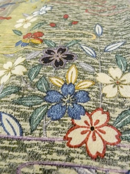 画像8: N0717Q Mint  女性用 小紋  シルク(正絹)   マルチカラー, 桜 【中古】 【USED】 【リサイクル】 ★★★★☆ (8)