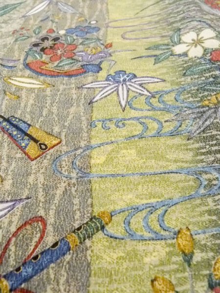 画像10: N0717Q Mint  女性用 小紋  シルク(正絹)   マルチカラー, 桜 【中古】 【USED】 【リサイクル】 ★★★★☆ (10)