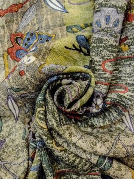 画像11: N0717Q Mint  女性用 小紋  シルク(正絹)   マルチカラー, 桜 【中古】 【USED】 【リサイクル】 ★★★★☆ (11)