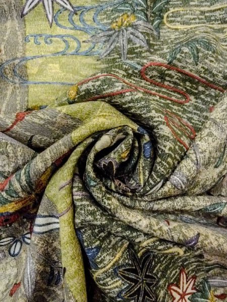 画像12: N0717Q Mint  女性用 小紋  シルク(正絹)   マルチカラー, 桜 【中古】 【USED】 【リサイクル】 ★★★★☆ (12)