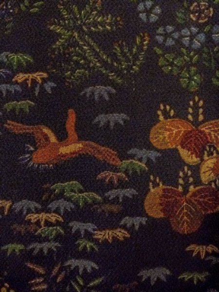 画像7: N0717R Mint  女性用 小紋  シルク(正絹)   黒, 桐 【中古】 【USED】 【リサイクル】 ★★★★☆ (7)