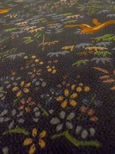 画像8: N0717R Mint  女性用 小紋  シルク(正絹)   黒, 桐 【中古】 【USED】 【リサイクル】 ★★★★☆ (8)