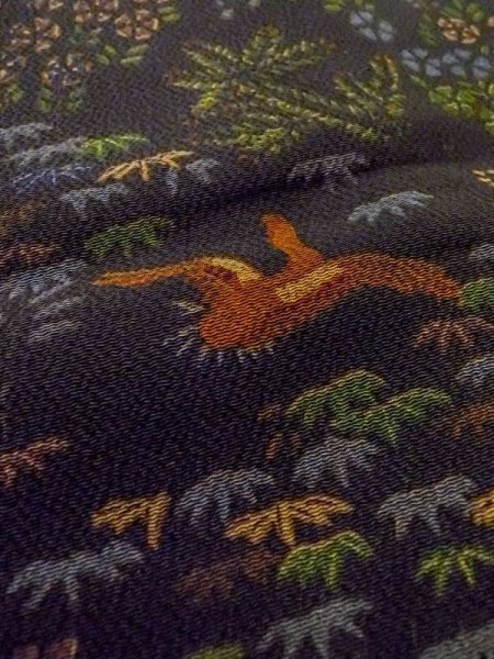 画像10: N0717R Mint  女性用 小紋  シルク(正絹)   黒, 桐 【中古】 【USED】 【リサイクル】 ★★★★☆ (10)