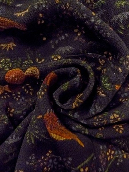 画像11: N0717R Mint  女性用 小紋  シルク(正絹)   黒, 桐 【中古】 【USED】 【リサイクル】 ★★★★☆ (11)