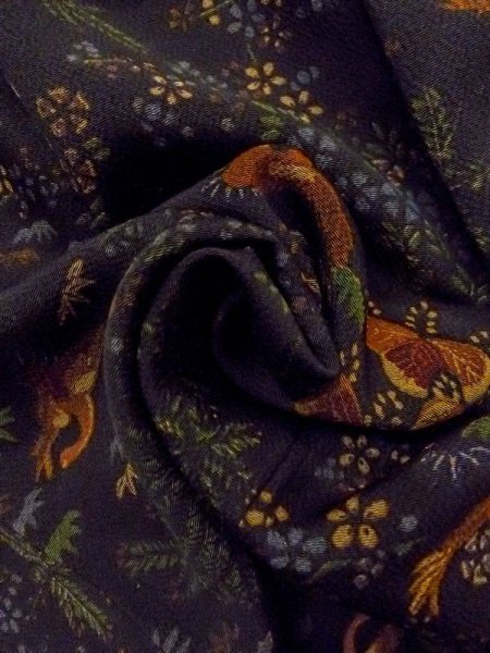 画像12: N0717R Mint  女性用 小紋  シルク(正絹)   黒, 桐 【中古】 【USED】 【リサイクル】 ★★★★☆ (12)