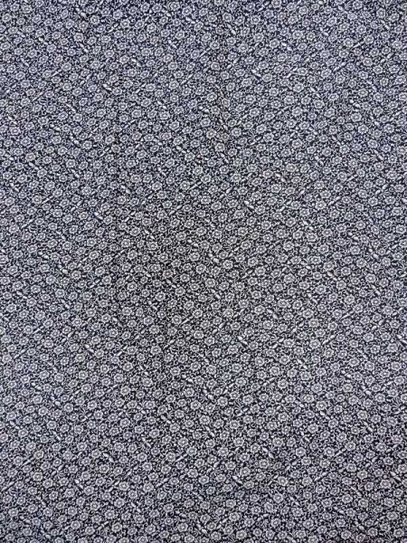 画像3: N0717S  女性用 小紋  シルク（正絹）   黒, 花 【中古】 【USED】 【リサイクル】 ★★★☆☆ (3)