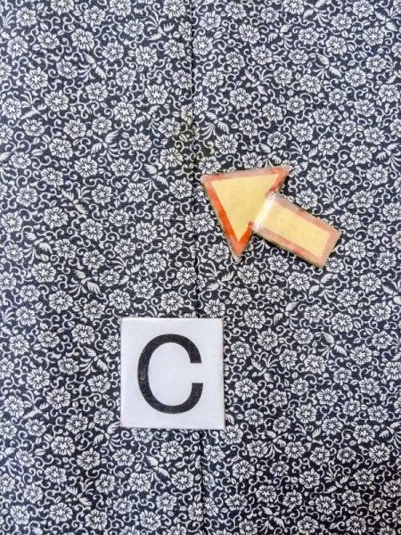 画像15: N0717S  女性用 小紋  シルク（正絹）   黒, 花 【中古】 【USED】 【リサイクル】 ★★★☆☆ (15)