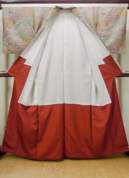 画像2: N0717V Mint  女性用 小紋  シルク(正絹)   マルチカラー, 花 【中古】 【USED】 【リサイクル】 ★★★★☆ (2)