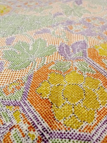 画像8: N0717V Mint  女性用 小紋  シルク(正絹)   マルチカラー, 花 【中古】 【USED】 【リサイクル】 ★★★★☆ (8)