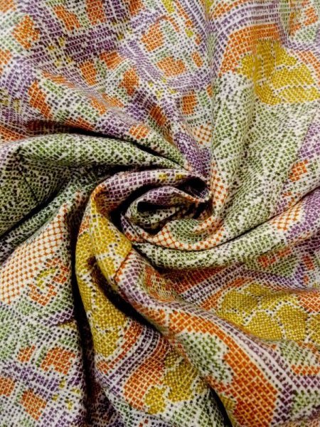 画像12: N0717V Mint  女性用 小紋  シルク(正絹)   マルチカラー, 花 【中古】 【USED】 【リサイクル】 ★★★★☆ (12)