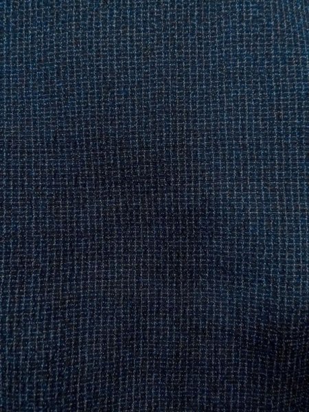 画像5: N0717W  男性用着物  シルク(正絹)  青み 黒, チェック柄 【中古】 【USED】 【リサイクル】 ★☆☆☆☆ (5)