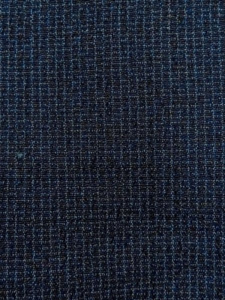 画像7: N0717W  男性用着物  シルク(正絹)  青み 黒, チェック柄 【中古】 【USED】 【リサイクル】 ★☆☆☆☆ (7)