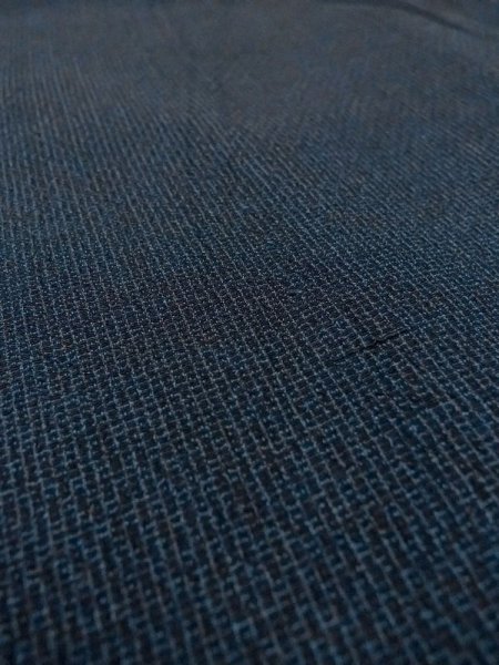 画像10: N0717W  男性用着物  シルク(正絹)  青み 黒, チェック柄 【中古】 【USED】 【リサイクル】 ★☆☆☆☆ (10)
