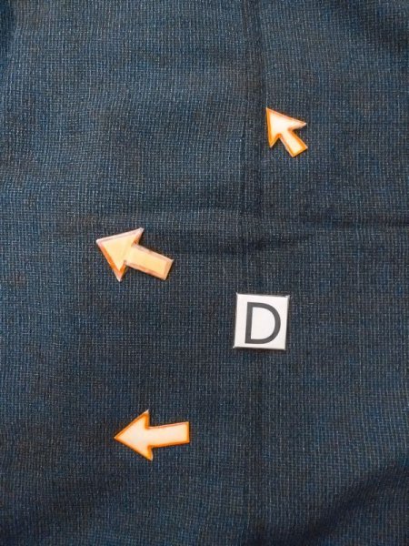 画像17: N0717W  男性用着物  シルク(正絹)  青み 黒, チェック柄 【中古】 【USED】 【リサイクル】 ★☆☆☆☆ (17)