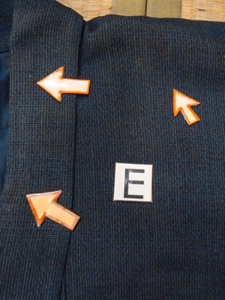 画像18: N0717W  男性用着物  シルク(正絹)  青み 黒, チェック柄 【中古】 【USED】 【リサイクル】 ★☆☆☆☆ (18)