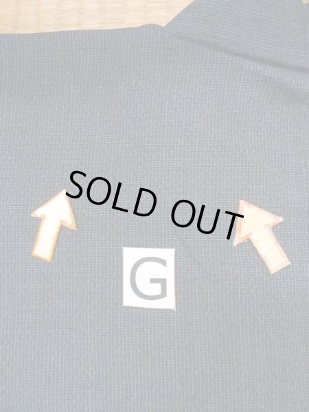 画像20: N0717W  男性用着物  シルク（正絹）  青み 黒, チェック柄 【中古】 【USED】 【リサイクル】 ★☆☆☆☆ (20)