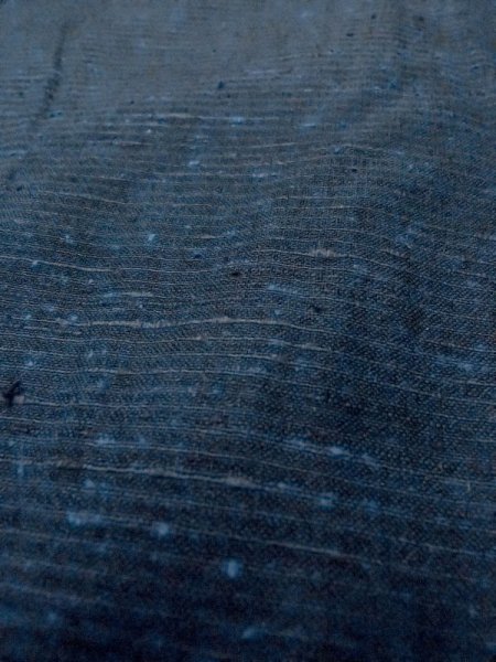画像8: N0717Z  男性用着物  シルク(正絹)  青み 黒, 縞 【中古】 【USED】 【リサイクル】 ★★★☆☆ (8)