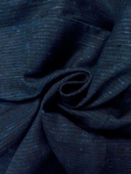 画像11: N0717Z  男性用着物  シルク(正絹)  青み 黒, 縞 【中古】 【USED】 【リサイクル】 ★★★☆☆ (11)