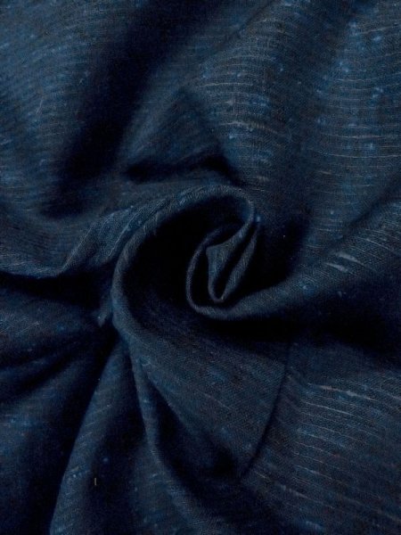 画像12: N0717Z  男性用着物  シルク(正絹)  青み 黒, 縞 【中古】 【USED】 【リサイクル】 ★★★☆☆ (12)