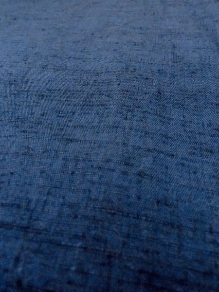 画像8: N0718B  男性用着物  シルク（正絹）  深い 青, 縞 【中古】 【USED】 【リサイクル】 ★★★☆☆ (8)
