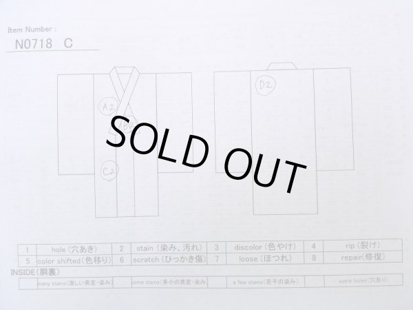 画像13: N0718C  男性用着物  シルク(正絹)   茶色, 縞 【中古】 【USED】 【リサイクル】 ★★★☆☆ (13)