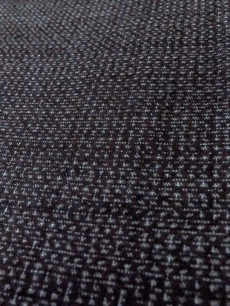 画像8: N0718F  男性用着物  シルク（正絹）   黒, 十字 【中古】 【USED】 【リサイクル】 ★★★☆☆ (8)