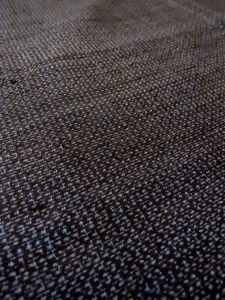 画像10: N0718F  男性用着物  シルク（正絹）   黒, 十字 【中古】 【USED】 【リサイクル】 ★★★☆☆ (10)