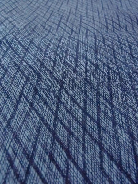 画像10: N0731A  浴衣（日本製）  綿  灰色がかった 水色, 抽象的模様 【中古】 【USED】 【リサイクル】 ★☆☆☆☆ (10)