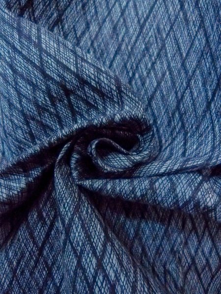 画像12: N0731A  浴衣（日本製）  綿  灰色がかった 水色, 抽象的模様 【中古】 【USED】 【リサイクル】 ★☆☆☆☆ (12)