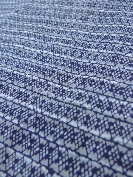 画像8: N0731C  浴衣（日本製）  綿   灰色, 菱 【中古】 【USED】 【リサイクル】 ★★☆☆☆ (8)