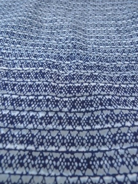 画像9: N0731C  浴衣（日本製）  綿   灰色, 菱 【中古】 【USED】 【リサイクル】 ★★☆☆☆ (9)