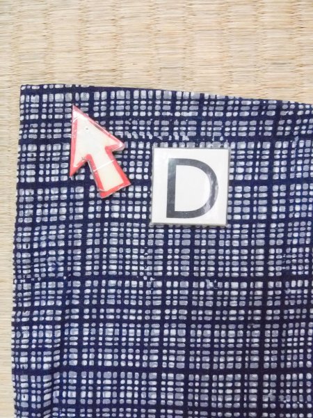 画像17: N0731D  浴衣(日本製)  綿   灰色, チェック柄 【中古】 【USED】 【リサイクル】 ★★☆☆☆ (17)