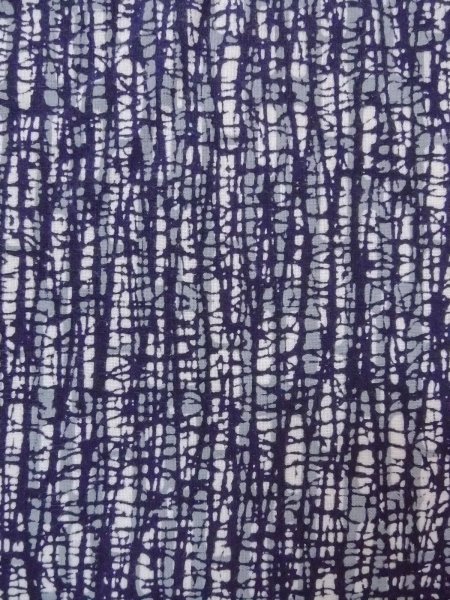 画像5: N0731E  浴衣（日本製）  綿   藍, 氷割 【中古】 【USED】 【リサイクル】 ★☆☆☆☆ (5)