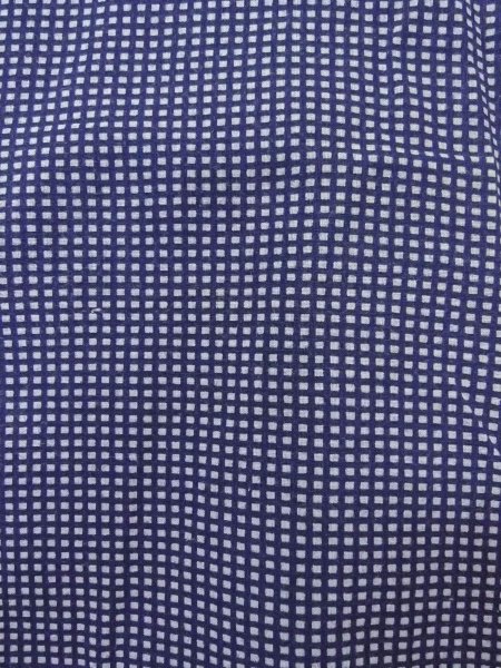 画像5: N0731F  浴衣（日本製）  綿   藍, チェック柄 【中古】 【USED】 【リサイクル】 ★★☆☆☆ (5)