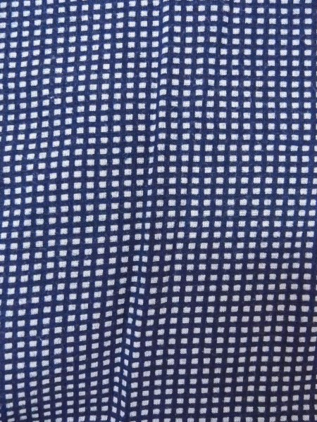 画像6: N0731F  浴衣（日本製）  綿   藍, チェック柄 【中古】 【USED】 【リサイクル】 ★★☆☆☆ (6)