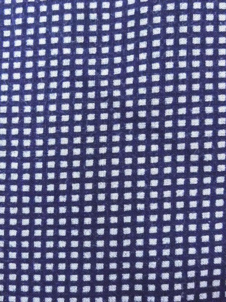 画像7: N0731F  浴衣（日本製）  綿   藍, チェック柄 【中古】 【USED】 【リサイクル】 ★★☆☆☆ (7)