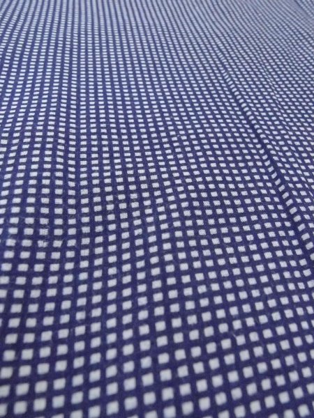 画像12: N0731F  浴衣（日本製）  綿   藍, チェック柄 【中古】 【USED】 【リサイクル】 ★★☆☆☆ (12)