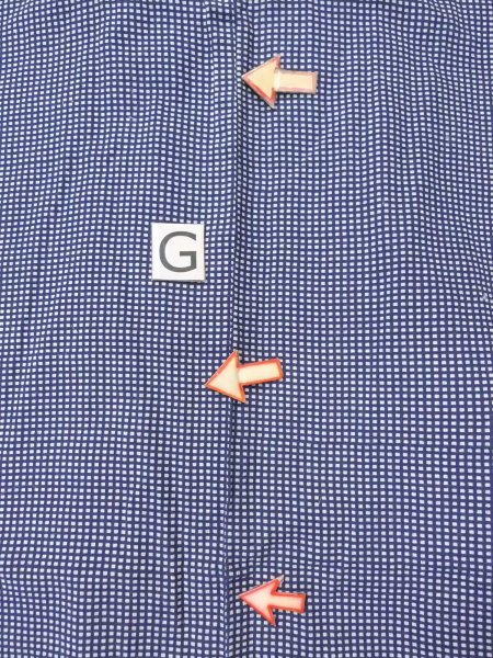 画像22: N0731F  浴衣（日本製）  綿   藍, チェック柄 【中古】 【USED】 【リサイクル】 ★★☆☆☆ (22)