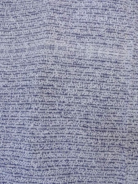 画像3: N0731L  浴衣（日本製） 汚れ/染み 綿   藍, 抽象的模様 【中古】 【USED】 【リサイクル】 ★★☆☆☆ (3)