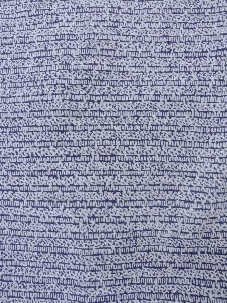 画像4: N0731L  浴衣（日本製） 汚れ/染み 綿   藍, 抽象的模様 【中古】 【USED】 【リサイクル】 ★★☆☆☆ (4)