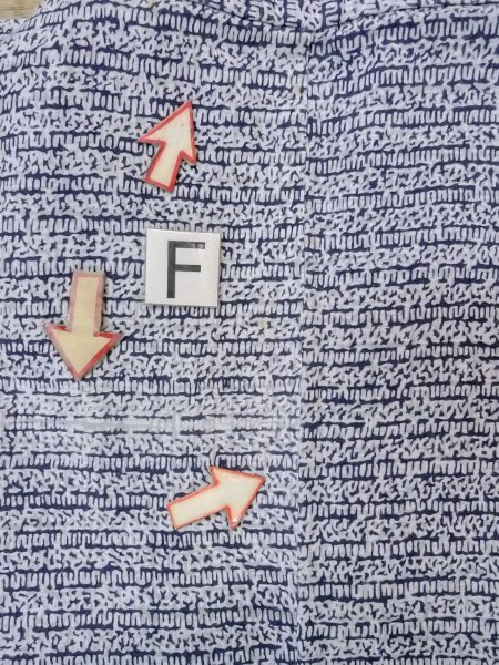 画像19: N0731L  浴衣（日本製） 汚れ/染み 綿   藍, 抽象的模様 【中古】 【USED】 【リサイクル】 ★★☆☆☆ (19)