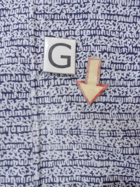 画像20: N0731L  浴衣（日本製） 汚れ/染み 綿   藍, 抽象的模様 【中古】 【USED】 【リサイクル】 ★★☆☆☆ (20)