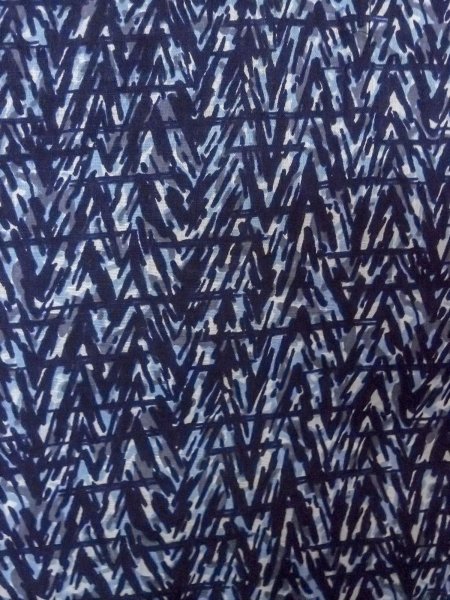 画像5: N0731N  浴衣（日本製）  綿  深い 藍, 抽象的模様 【中古】 【USED】 【リサイクル】 ★★☆☆☆ (5)